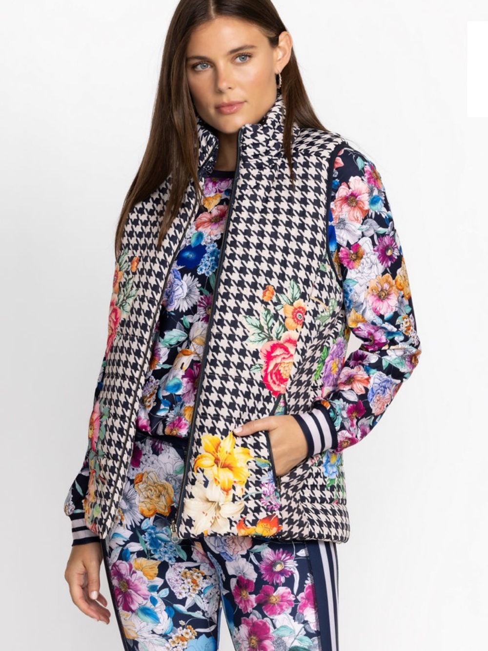 Johnny Was Biya JWLA 3J Workshop Sasha Vest Reversible Puffy Vest